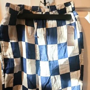 Brixton Navy and Cream Checkered Pants